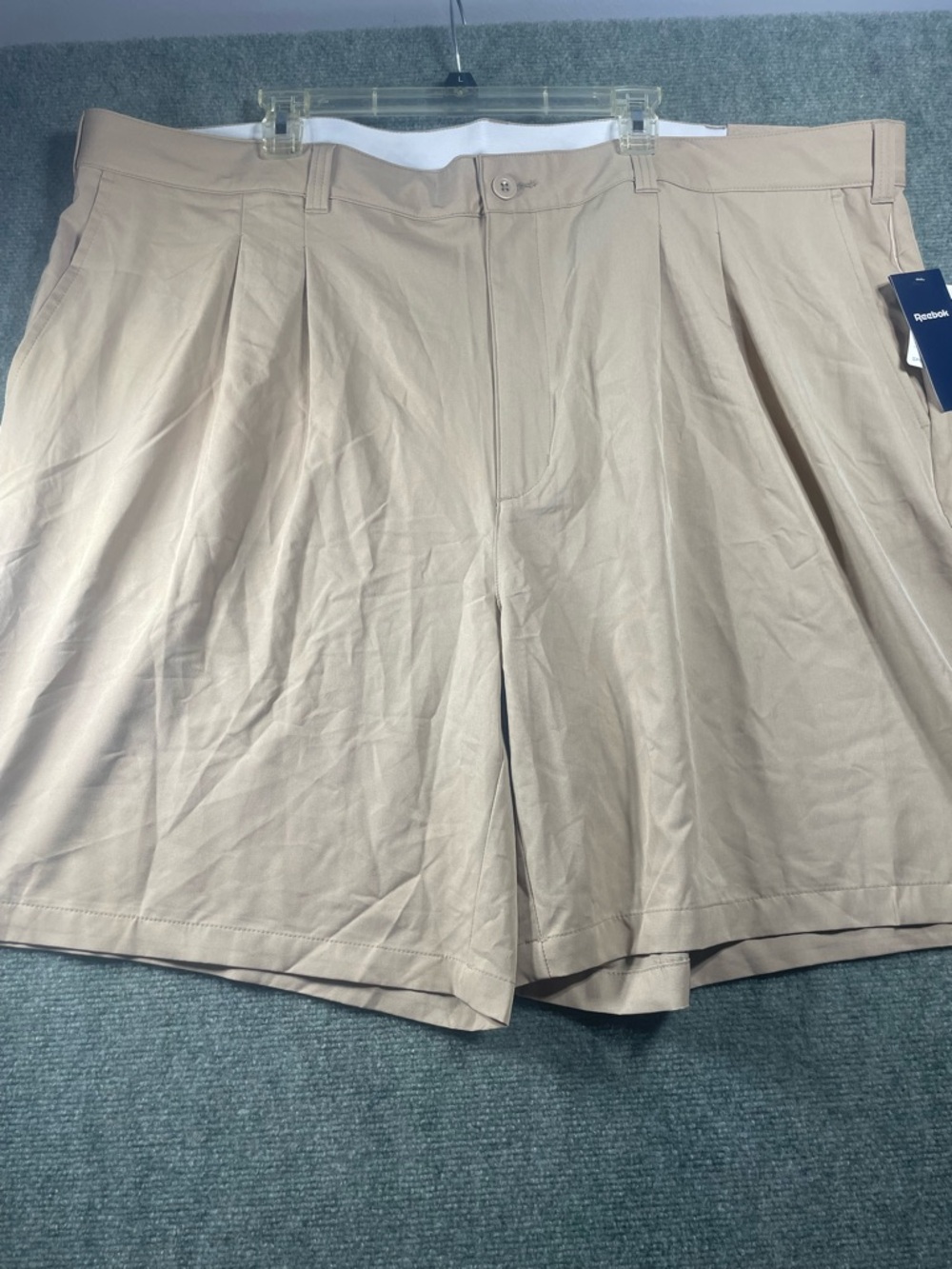 Reebok Men’s Flat Front Shorts - Light Beige‎